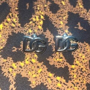 Dolce & Gabbana Silver DG Logo Stud Earrings